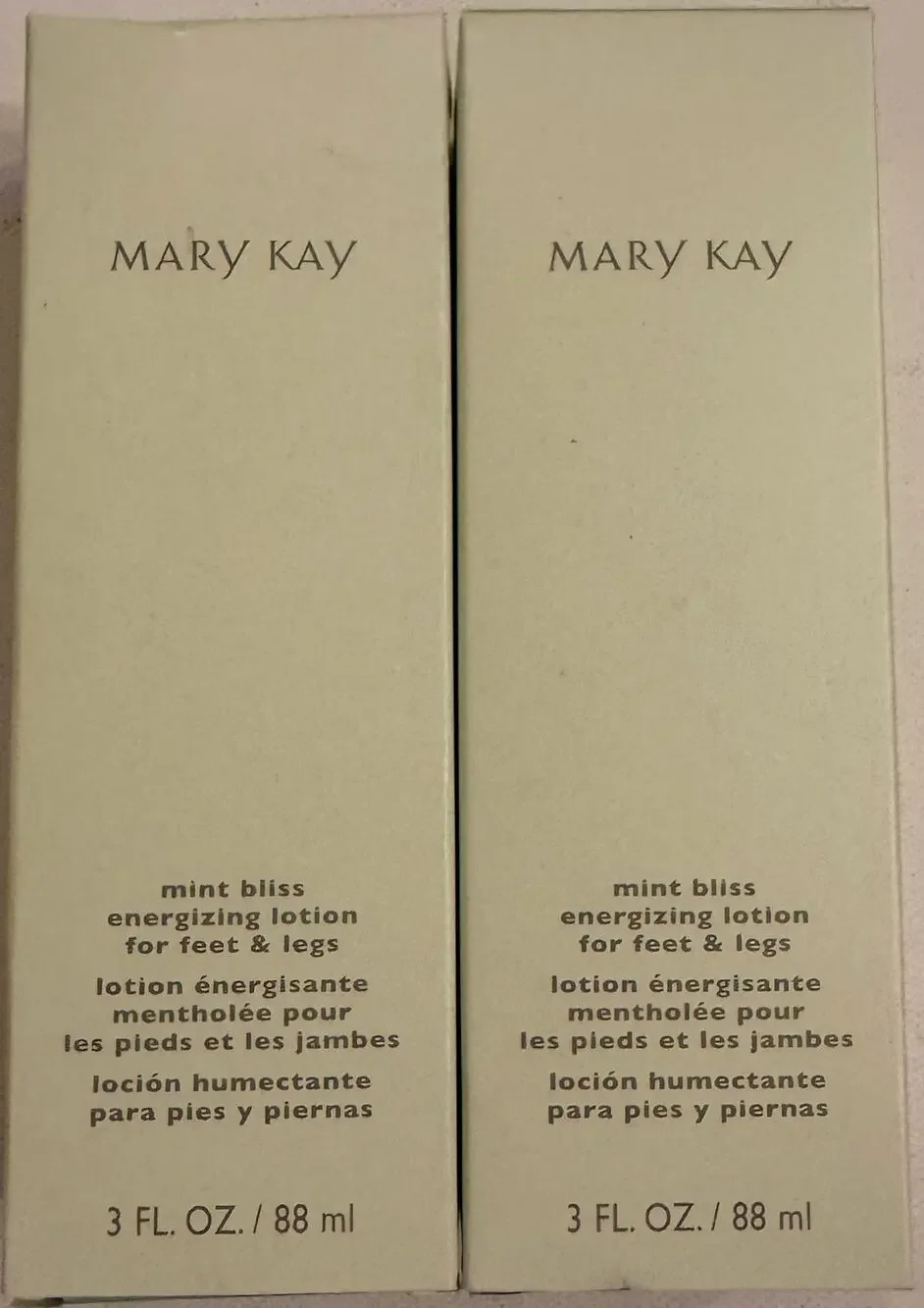 Lot of 2 NIB Mary Kay Mint Bliss Energizing Lotion For Feet & Legs 3 floz 125872